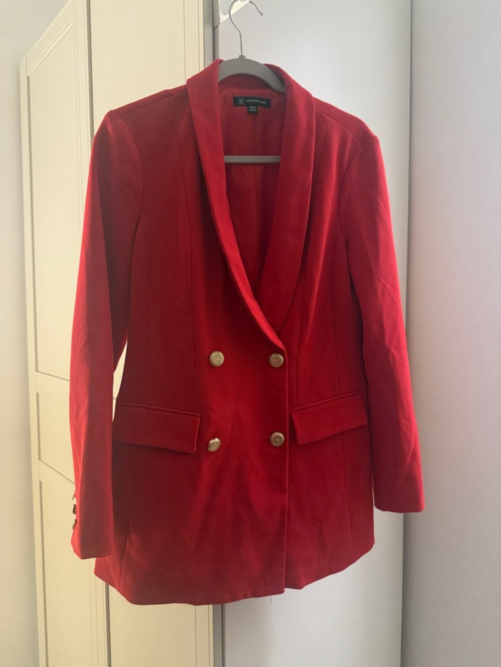 I.N.C Red Double-Breasted Women's Blazer